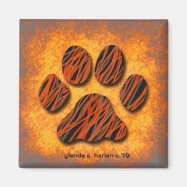 Imã Orange Tone Paw Design por Glenda S. Harlan
