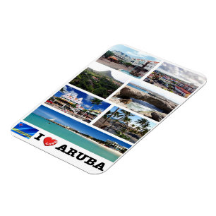 Ímã Oranjestad - I Love - Aruba -