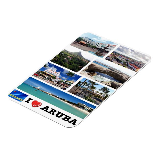 Ímã Oranjestad - I Love - Aruba - (Left Side)