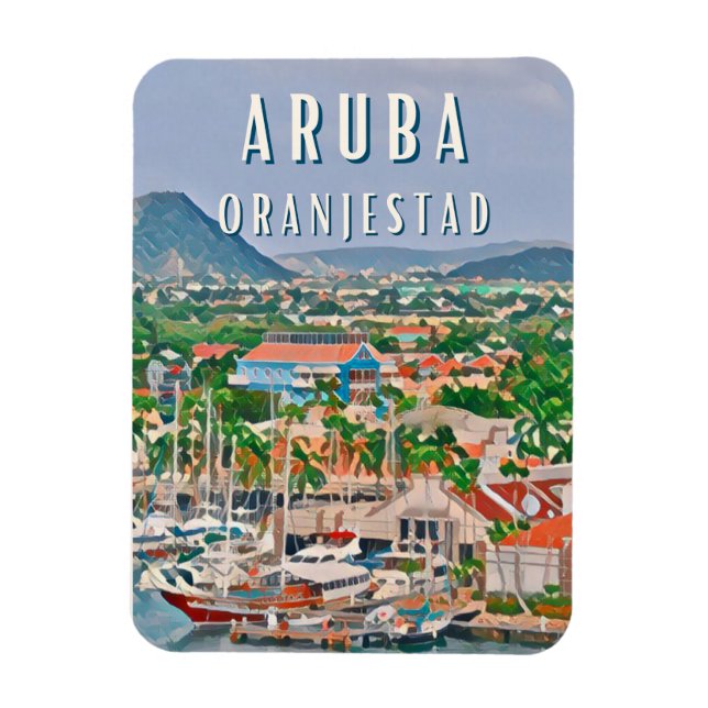 Ímã Oranjestad, la ville colorée des Antilles (Vertical)