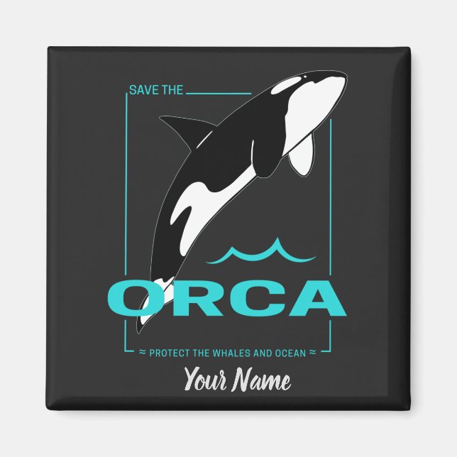Imã Orca Baleia Assassina para uma menina que ama Orca (Frente)
