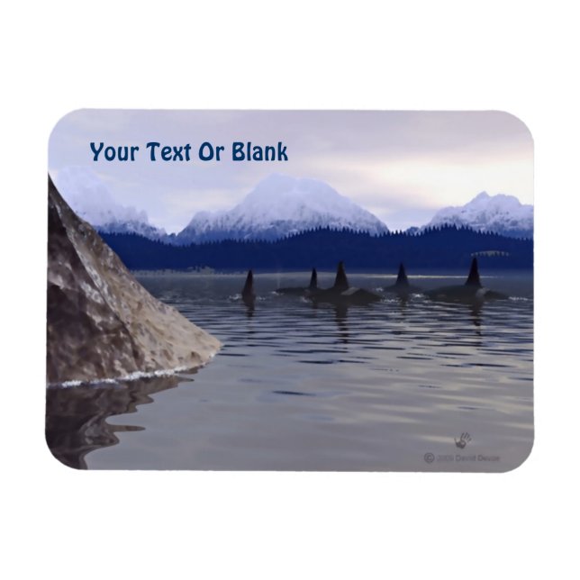 Ímã Orca de Água Escura (Horizontal)