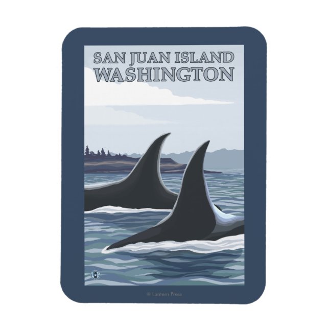 Ímã Orca Whales nº 1 - San Juan Island, Washington (Vertical)