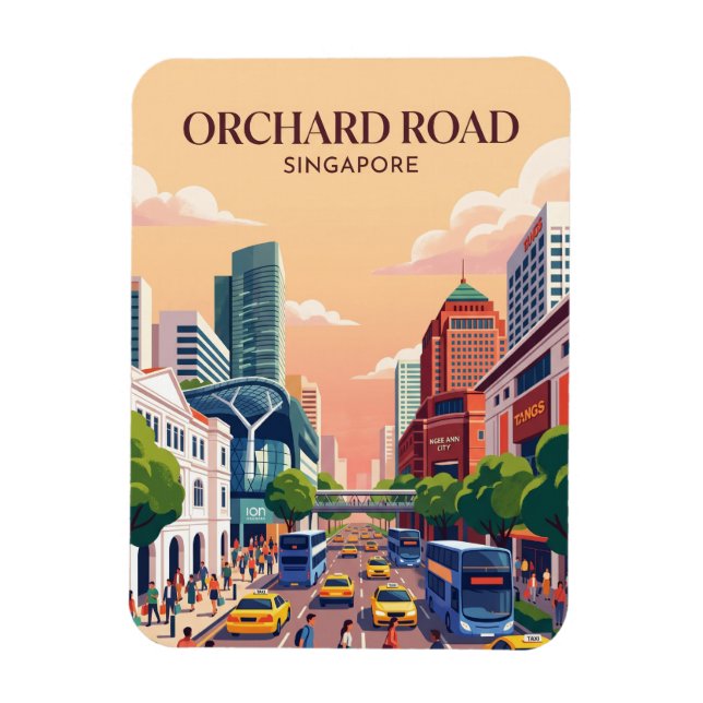 Ímã Orchard Road Singapura (Vertical)