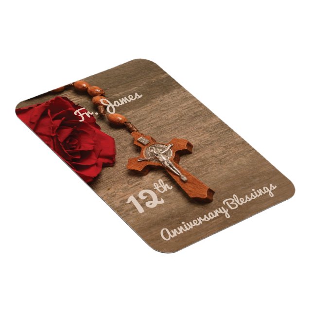 Ímã Ordenação por 12 do Padre Rosa e Rosary (Lado Direito)