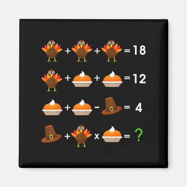 Imã Order Of Operations Thanksgiving Quiz Funny Math T (Frente)