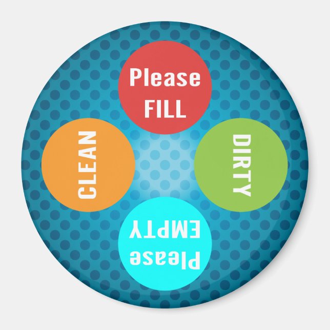 Imã Organizador de máquinas de lavar louça para tarefa (Frente)