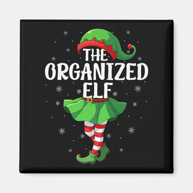 Imã Organized Elf Christmas Girls Women Elf Squad Xmas (Frente)