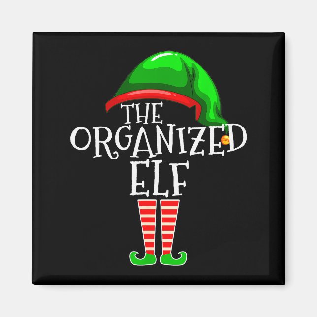 Imã Organized Elf Group Matching Family Christmas  (Frente)