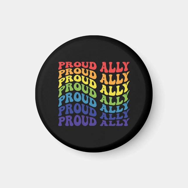 Imã Orgulho Ally | LGBTQ | ORGULHO GAY | Arco-íris (Frente)