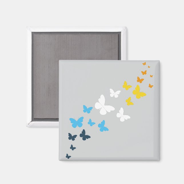 Imã Orgulho AroAce da Borboleta - Cores do Sinalizador (Front/Back)