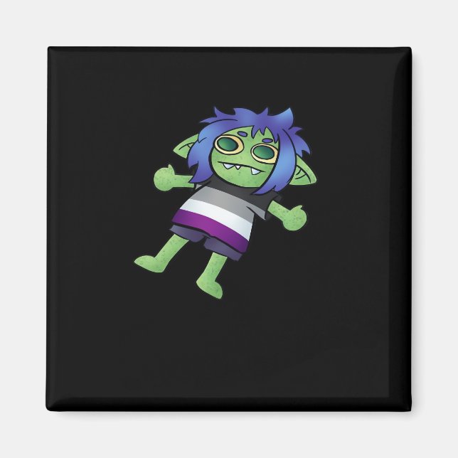 Imã Orgulho Assexual Goblincore Goblin Clássico (Frente)