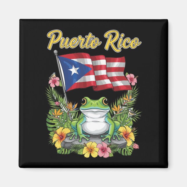 Imã Orgulho Boricua Sapo Porto Rico Coquí (Frente)