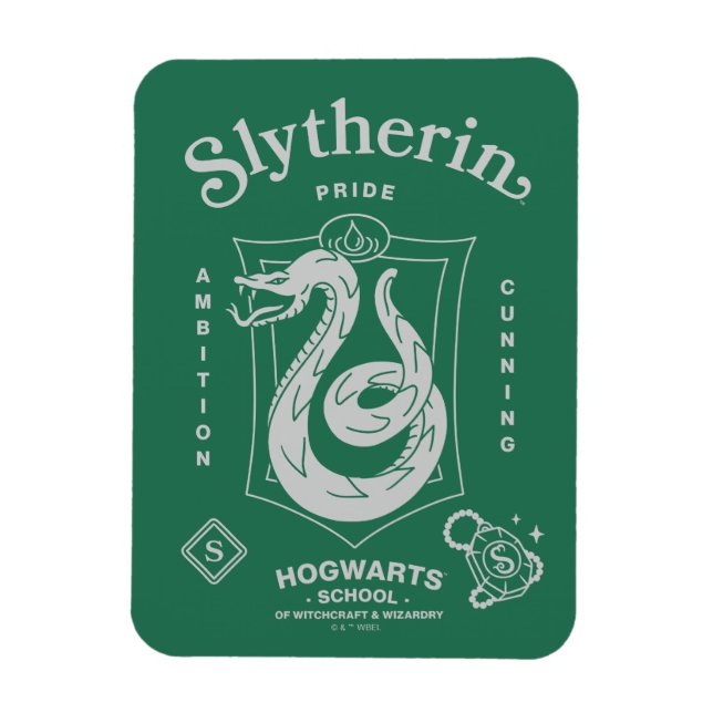 Ímã ORGULHO DA SLYTHERIN™ Ambição Astúcia Brasão (Vertical)