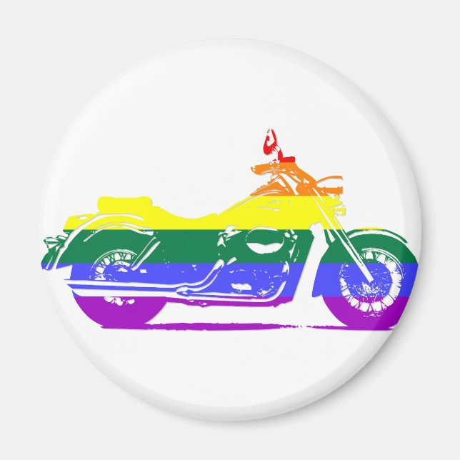 Imã Orgulho de Motocicleta GLBT (Frente)