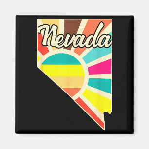 Imã Orgulho de Nevada retrô contorno do estado explosã