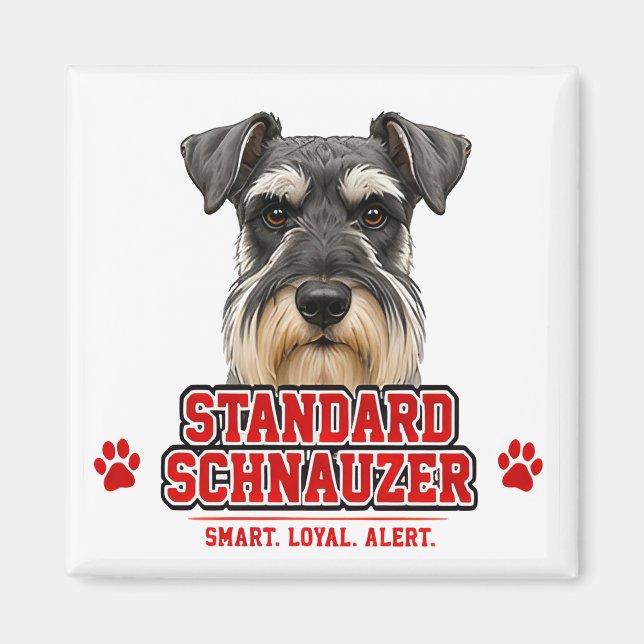 Imã 🐾 Orgulho do Amante do Schnauzer Padrão 🐾 (Frente)