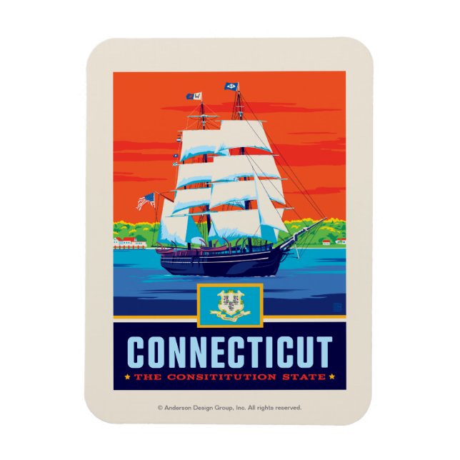 Ímã Orgulho Estatal | Connecticut (Vertical)