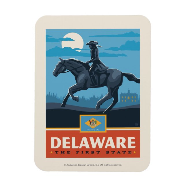 Ímã Orgulho Estatal | Delaware 2 (Vertical)