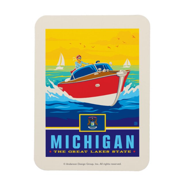 Ímã Orgulho Estatal | Michigan (Vertical)