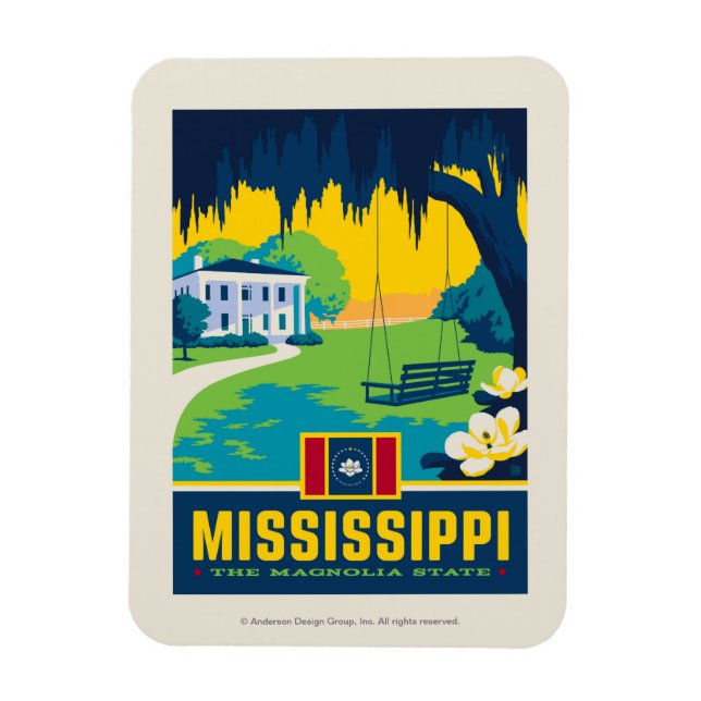 Ímã Orgulho Estatal | Mississippi (Vertical)