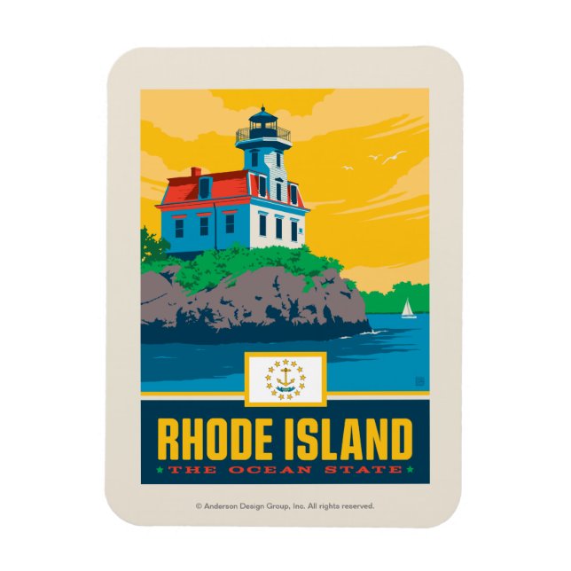 Ímã Orgulho Estatal | Rhode Island (Vertical)