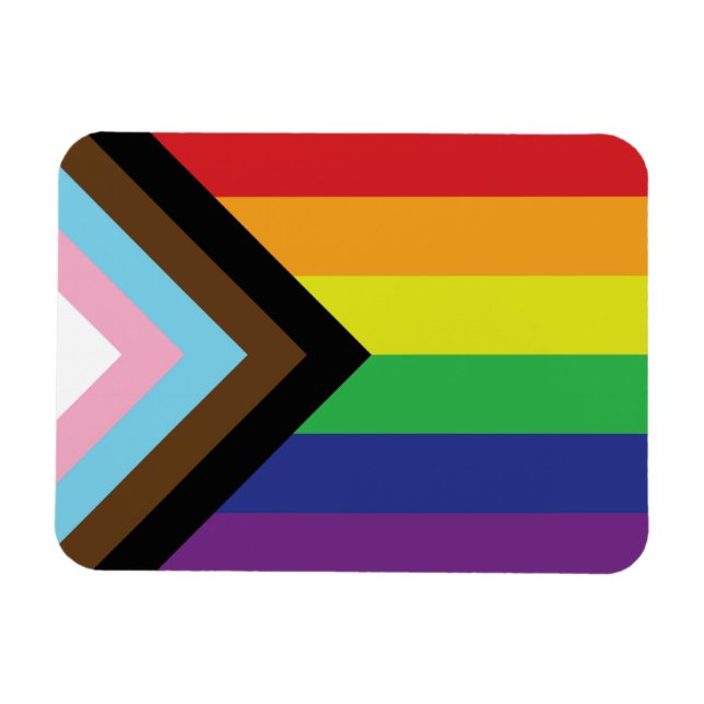 Ímã Orgulho gay Arco-Íris Sinalizador Progressivo LGBT (Horizontal)