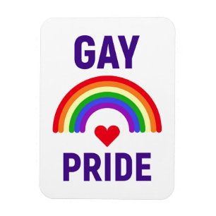Ímã Orgulho gay Coração e arco-íris
