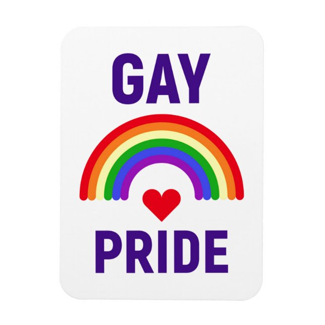 Ímã Orgulho gay | Coração e arco-íris (Vertical)