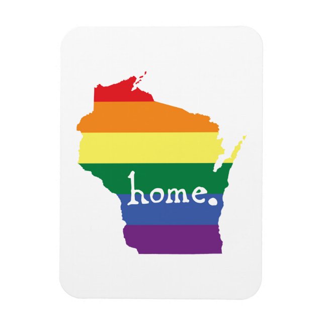 Ímã Orgulho gay de Wisconsin | Mapa do lar (Vertical)