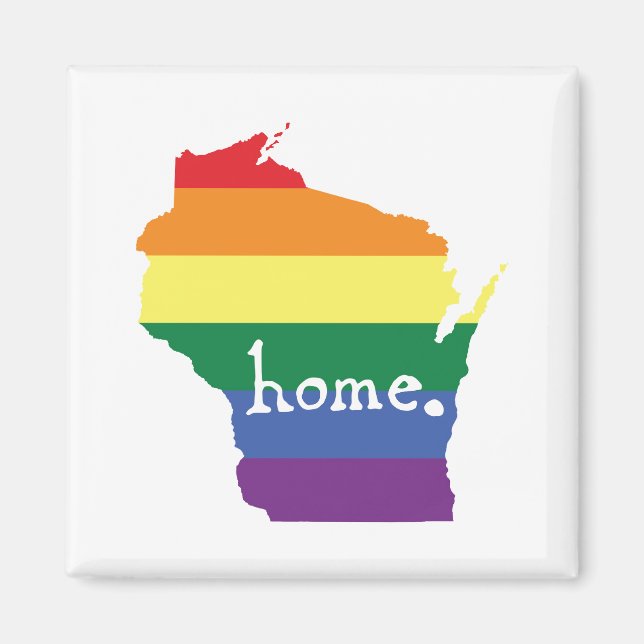 Imã Orgulho gay de Wisconsin | Mapa do lar (Frente)
