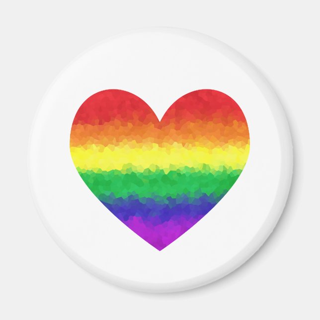 Imã Orgulho gay Geométrico Rainbow Heart LGBT Love (Frente)