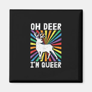 Imã Orgulho Gay Lésbica LGBT Vintage Oh Deer Eu Sou Qu
