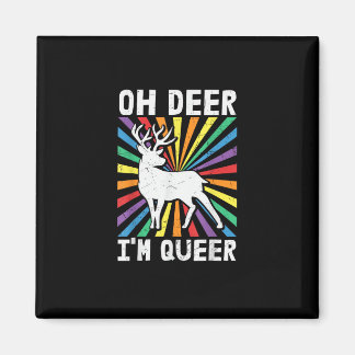 Imã Orgulho Gay Lésbica LGBT Vintage Oh Deer Eu Sou Qu