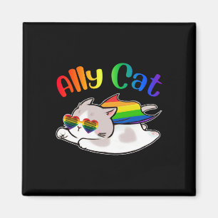 Imã Orgulho gay Mês Engraçado Ally Cat Purride Lgbtq
