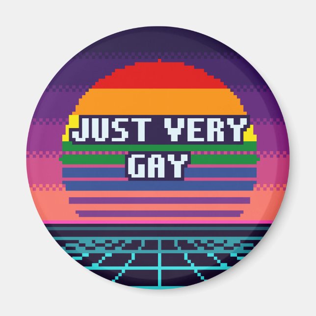 Imã Orgulho Gay Muito Pixel Magnet (Frente)