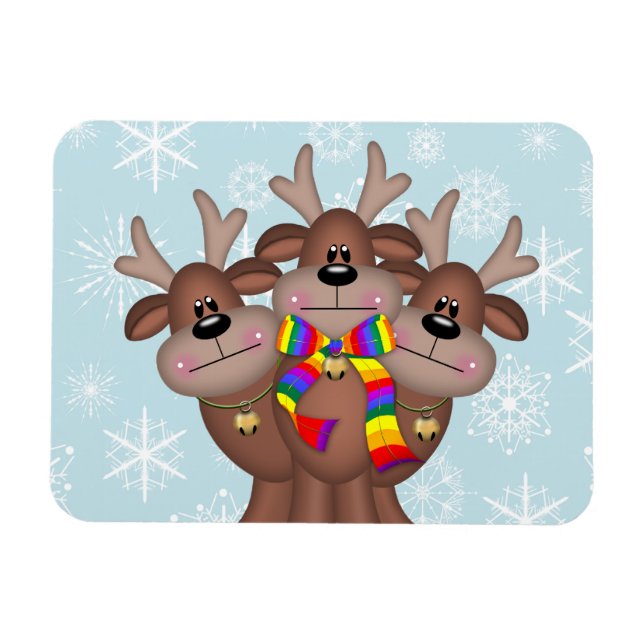 Ímã Orgulho gay Whimsic Christmas Reindeer (Horizontal)