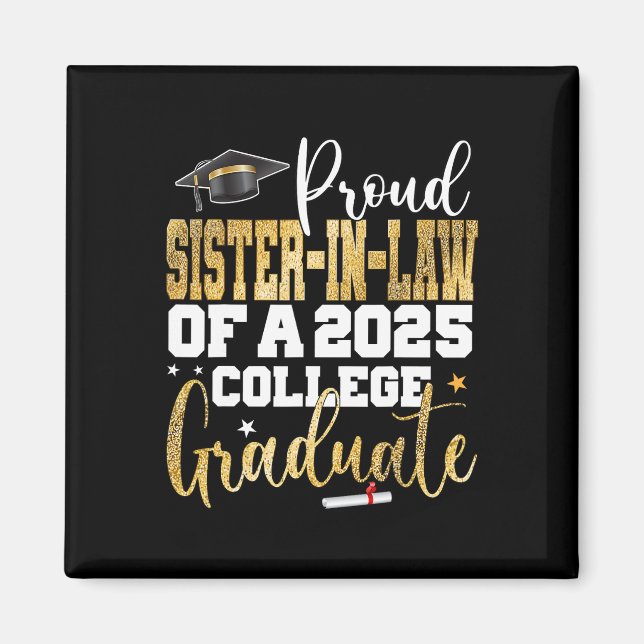 Imã Orgulho Irmã-da-Lei 2025 Formando College Graduati (Frente)