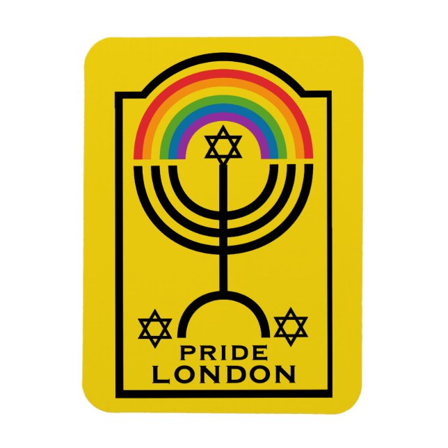 Ímã Orgulho Judaico LGBTQ (Vertical)