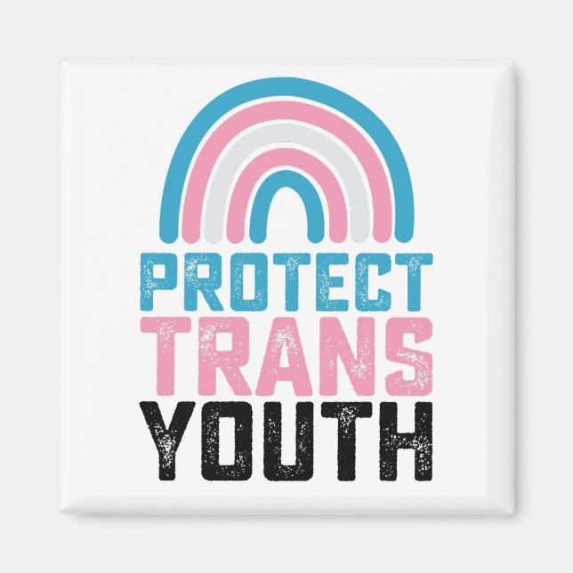 Imã Orgulho LGBT Proteja Jovens Trans Transgénero Cria (Frente)