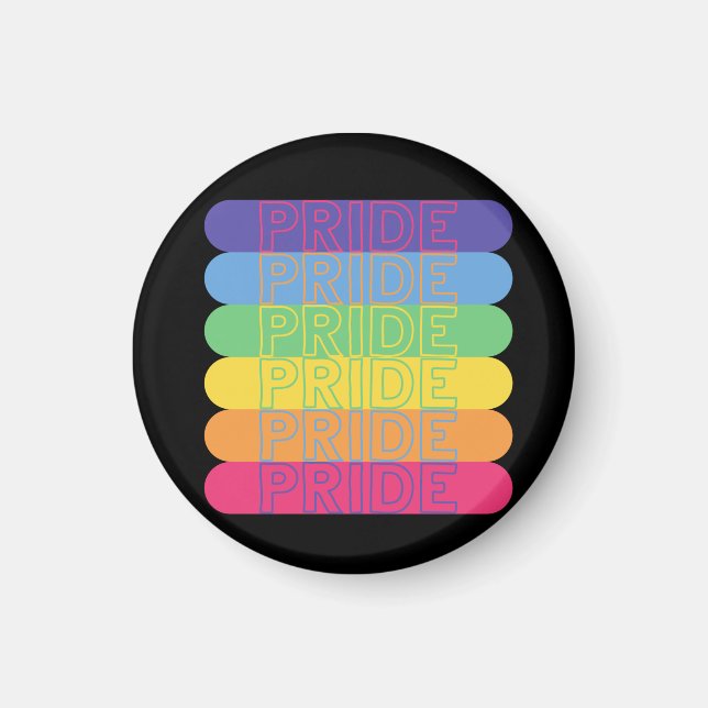 Imã Orgulho nas cores do arco-íris (Frente)
