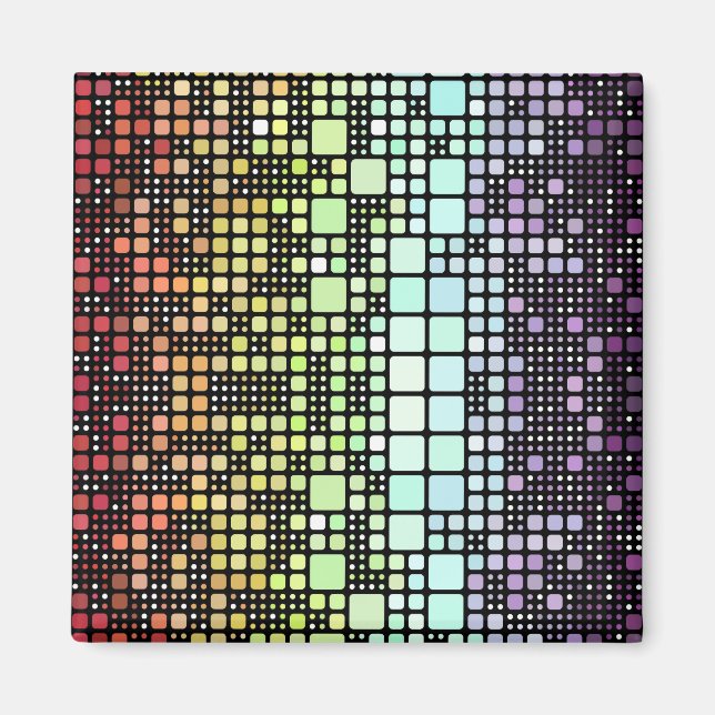 Imã Orgulho Neurogênico de Groovy Geométrico (Frente)