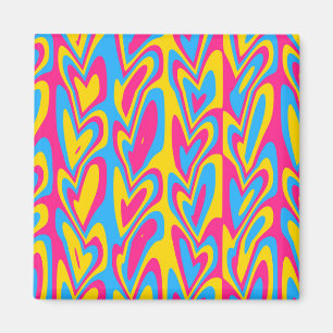 Imã Orgulhos Pansexuais Groovy Trippy Squiggly Quirky