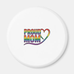 Imã Orgulhosa Mãe Coração Arco-Íris Design de Gravação