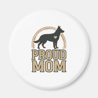 Imã Orgulhosa Mãe Silhueta de Cachorro Design Vetorial