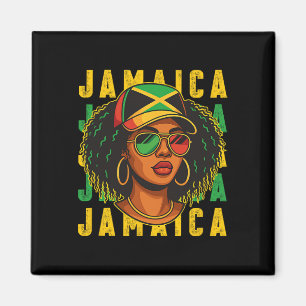Imã Orgulhosa Mulher Negra Afro Patriótica Jamaicana J