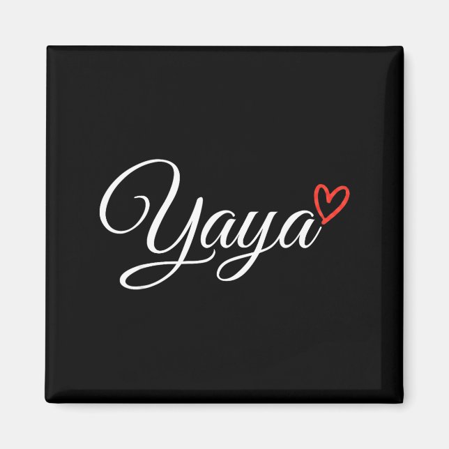 Imã Orgulhosa Yaya Avó Grega Coração Vermelho (Frente)