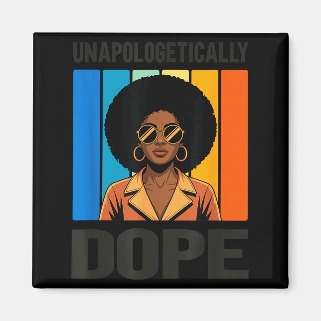 Imã Orgulhosamente Mulher Afro Retro Orgulho Negro (Frente)