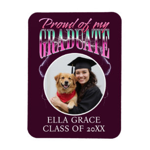 Ímã Orgulhoso da minha foto personalizada de formatura
