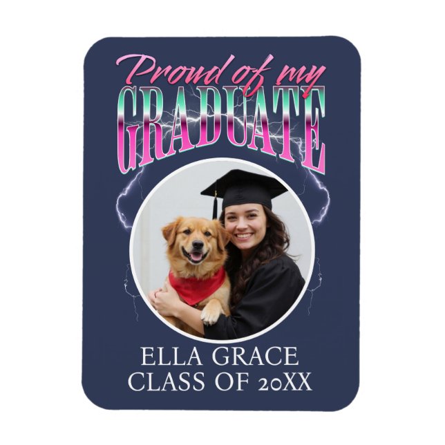 Ímã Orgulhoso do meu Graduado Personalizado Foto Chrom (Vertical)